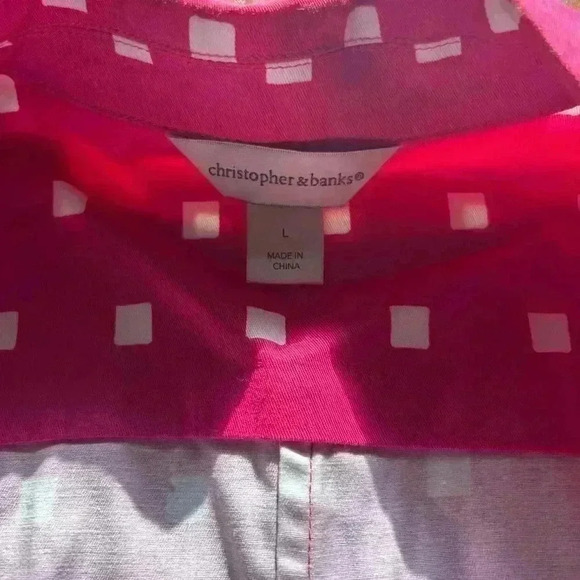 Christopher & Banks Women’s Size Large Jacket Pink and White - Picture 3 of 6